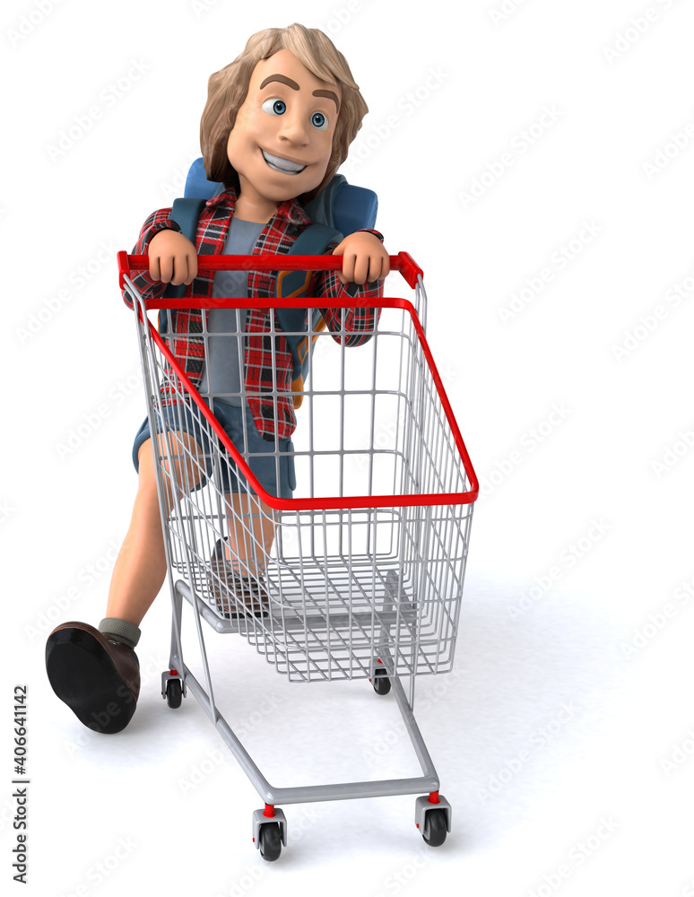 Man solo traveling backpacker - 3D Illustration Man solo traveling backpacker - 3D Illustration