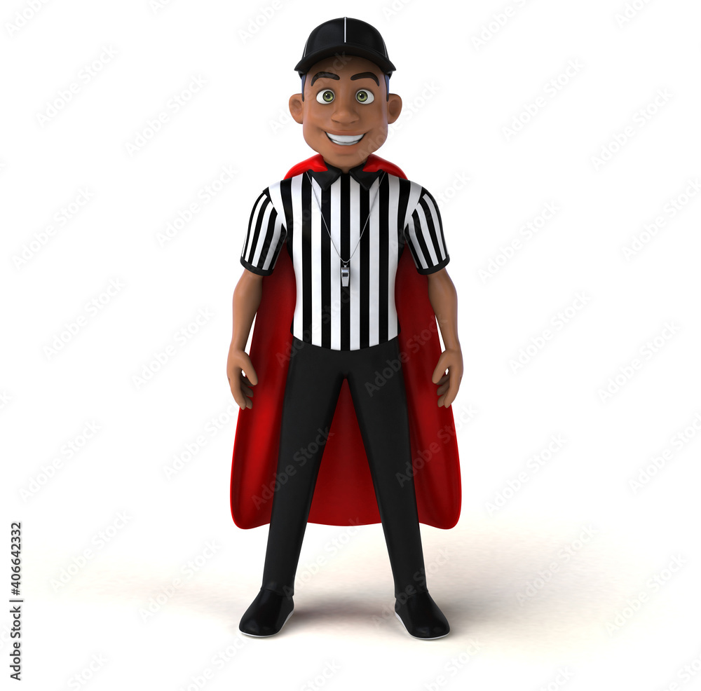 Fun 3D Illustration of an american Referee Fun 3D Illustration of an american Referee