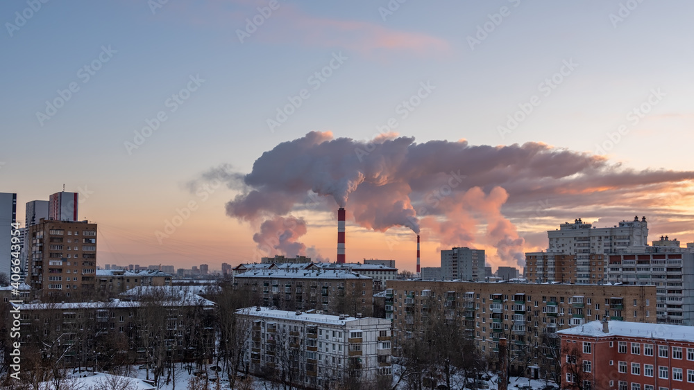 The urban landscape of a small sleeping area in the city