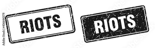 riots stamp set. riots square grunge sign