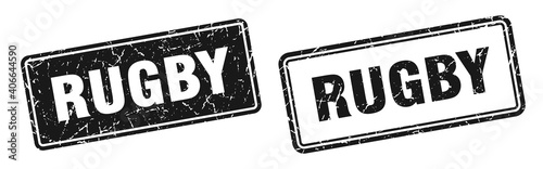rugby stamp set. rugby square grunge sign