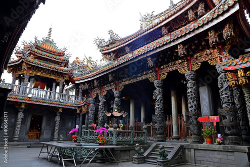 Sanxia Qingshui Zushi Temple with elaborate carvings and sculptures in new taipei city, Taiwan photo