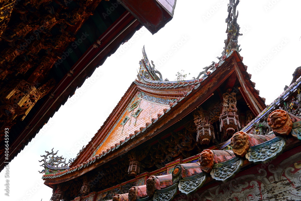 Sanxia Qingshui Zushi Temple with elaborate carvings and sculptures in new taipei city, Taiwan Sanxia Qingshui Zushi Temple with elaborate carvings and sculptures in new taipei city, Taiwan