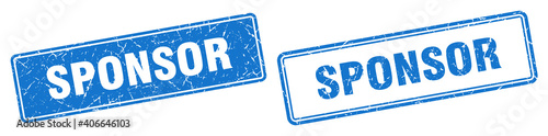 sponsor stamp set. sponsor square grunge sign