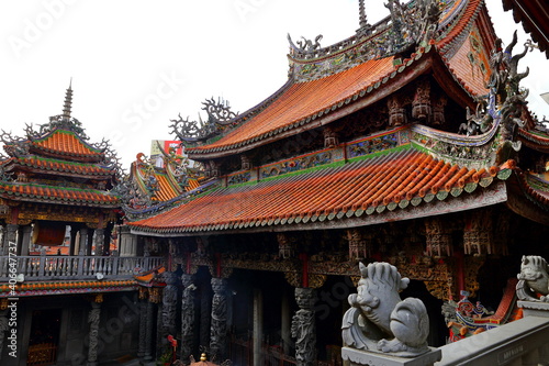 Sanxia Qingshui Zushi Temple with elaborate carvings and sculptures in new taipei city, Taiwan