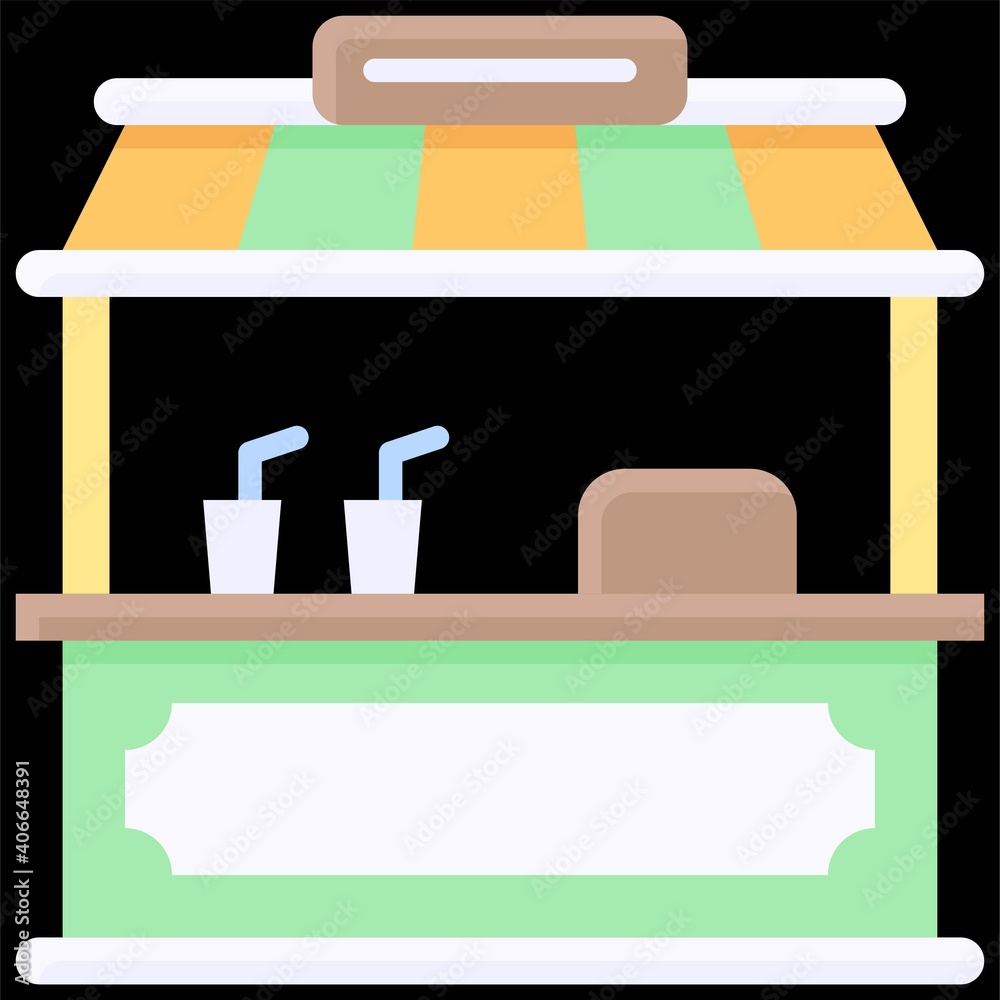 Food booth icon, Winter city related vector Food booth icon, Winter city related vector