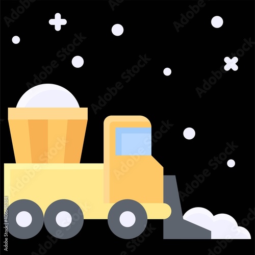 Snow Plow icon, Winter city related vector