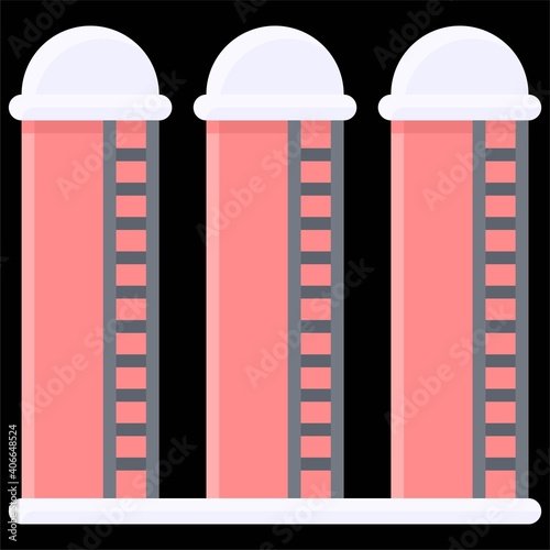Silo or Water tank icon, Winter city related vector