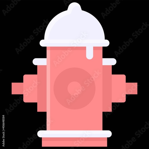 Fire Hydrant covered in snow icon, Winter city related vector