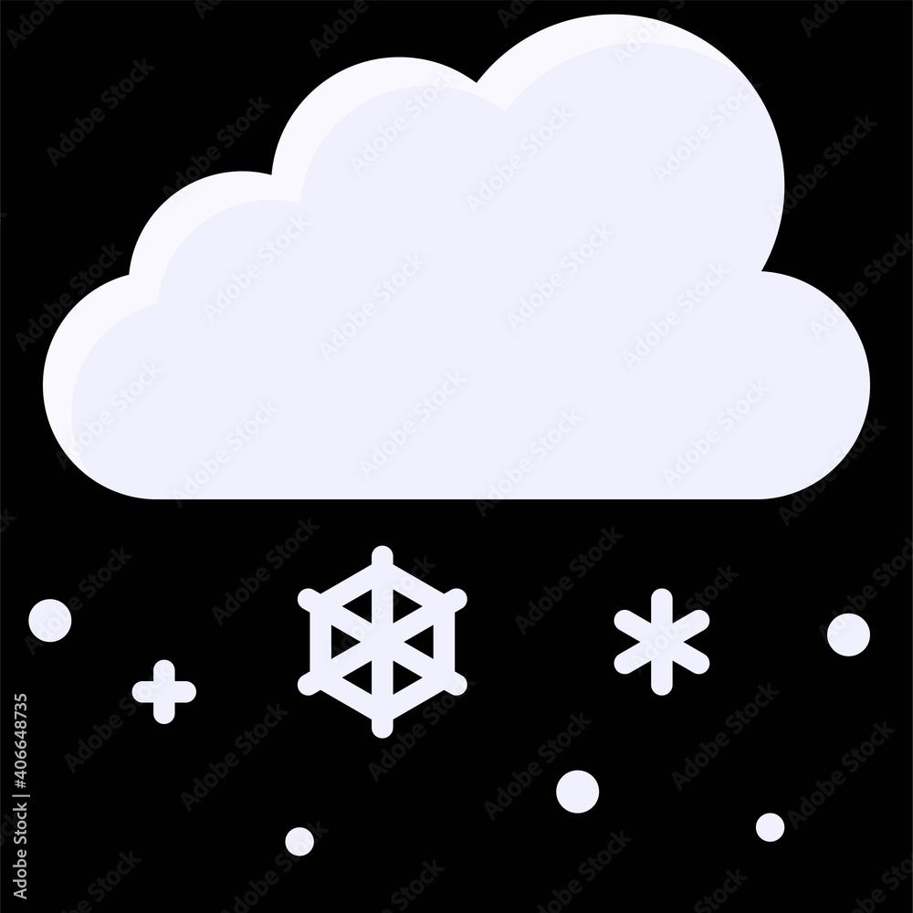 Cloud with Snow icon, Winter city related vector Cloud with Snow icon, Winter city related vector