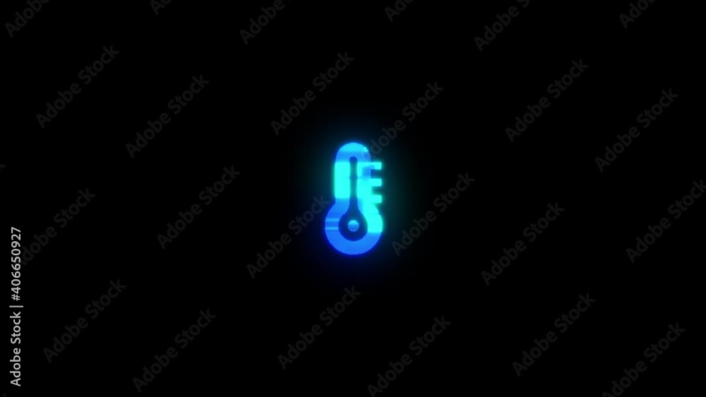 THERMOMETER animation vibrant neon colourful digital motion intro text on dark screen background