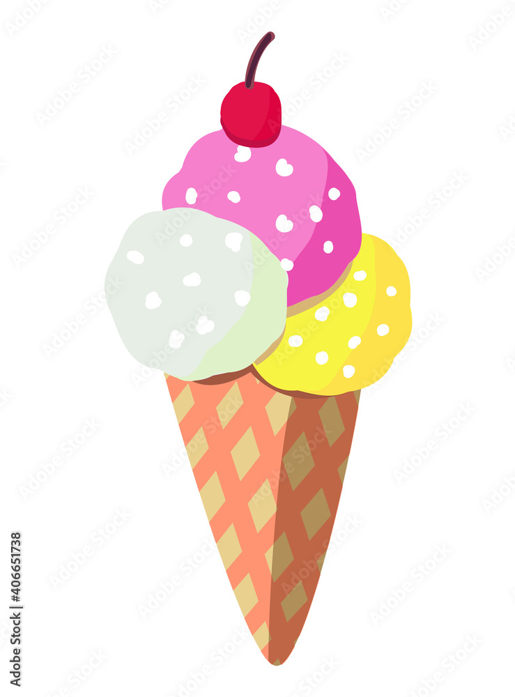Vector ice cream isolated on white background Vector ice cream isolated on white background