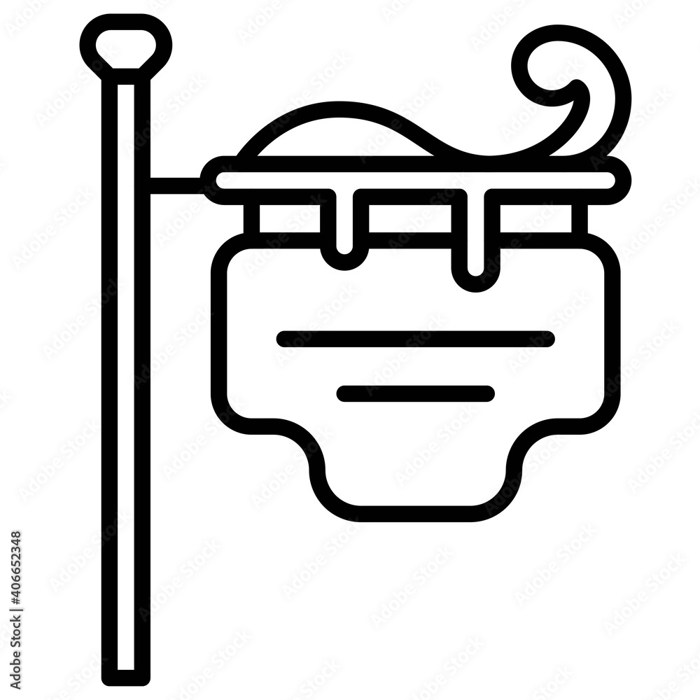 Signpost with snow icon, Winter city related vector