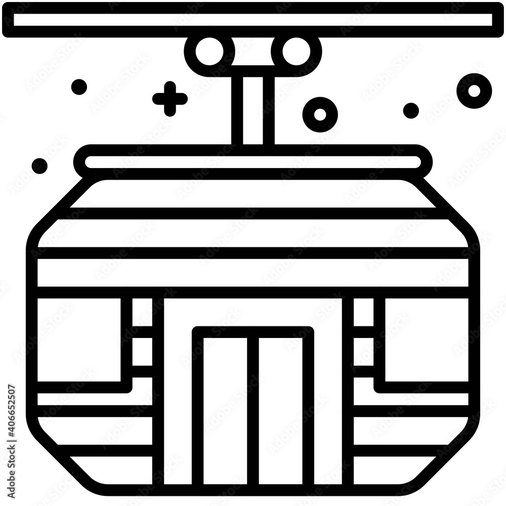Cable transport icon, Winter city related vector Cable transport icon, Winter city related vector