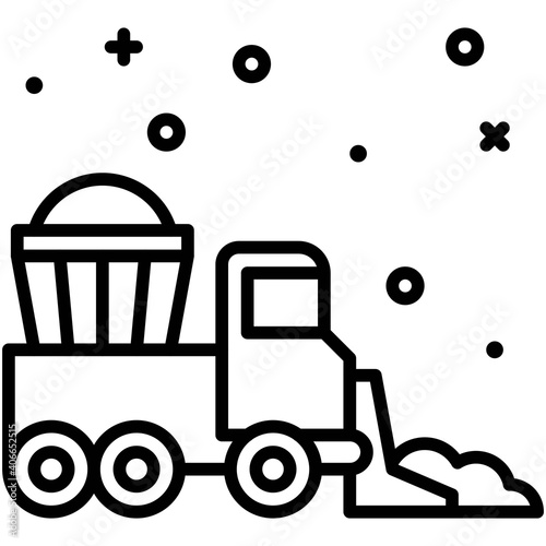 Snow Plow icon, Winter city related vector