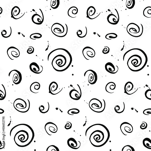 Brush Drawn Spirals Pattern