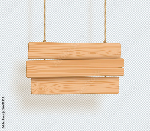 Wooden Sign 3 Line Title Banner Plain 3d Hanging From Rope