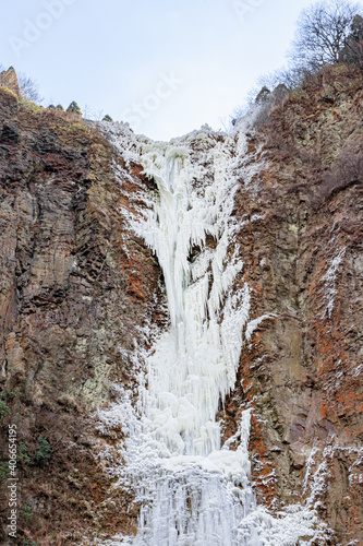 冬の古閑の滝（雌滝） 氷瀑 熊本県阿蘇市 Koganotaki waterfall ice cascade Kumamoto-ken Aso city