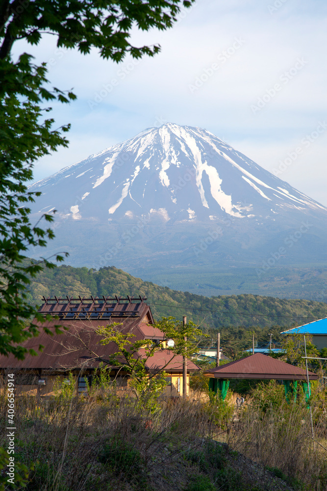 Traditional thatched roof buildings in the traditional village of Saiko ...