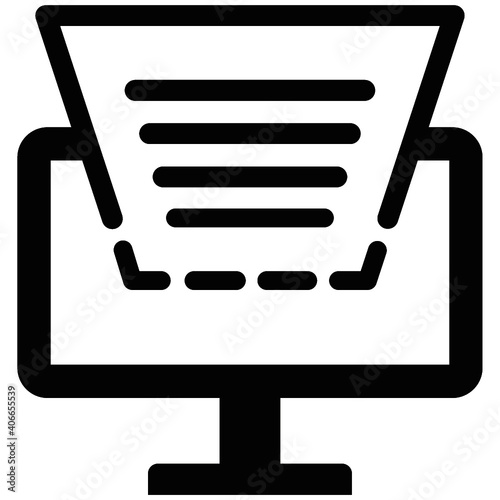 Pictogramme ordinateur / dématérialisation / numériser document 