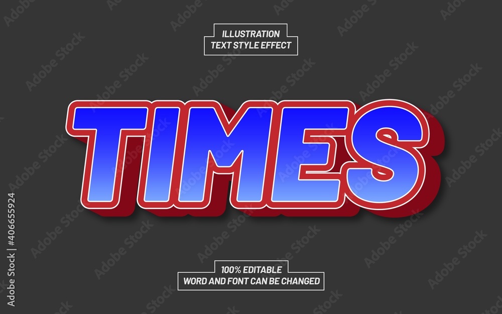 Times Red and Blue Text Style Effect