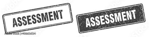 assessment stamp set. assessment square grunge sign