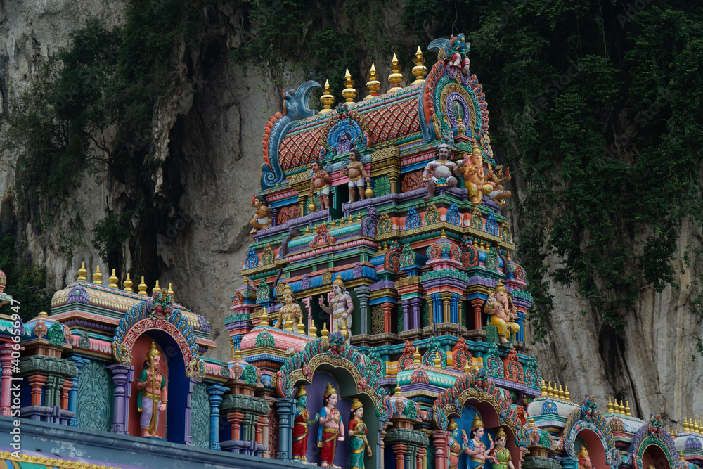 Entrance of the Batu Caves temple in Kuala Lumpur, Malaysia