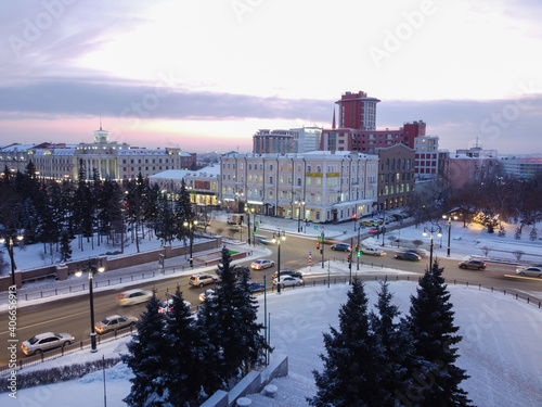 Fotografia The intersection of Lenin and Lermontov streets in the city of Omsk