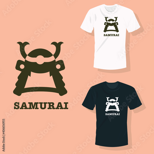 samurai helmet T shirt clothing fashion design
