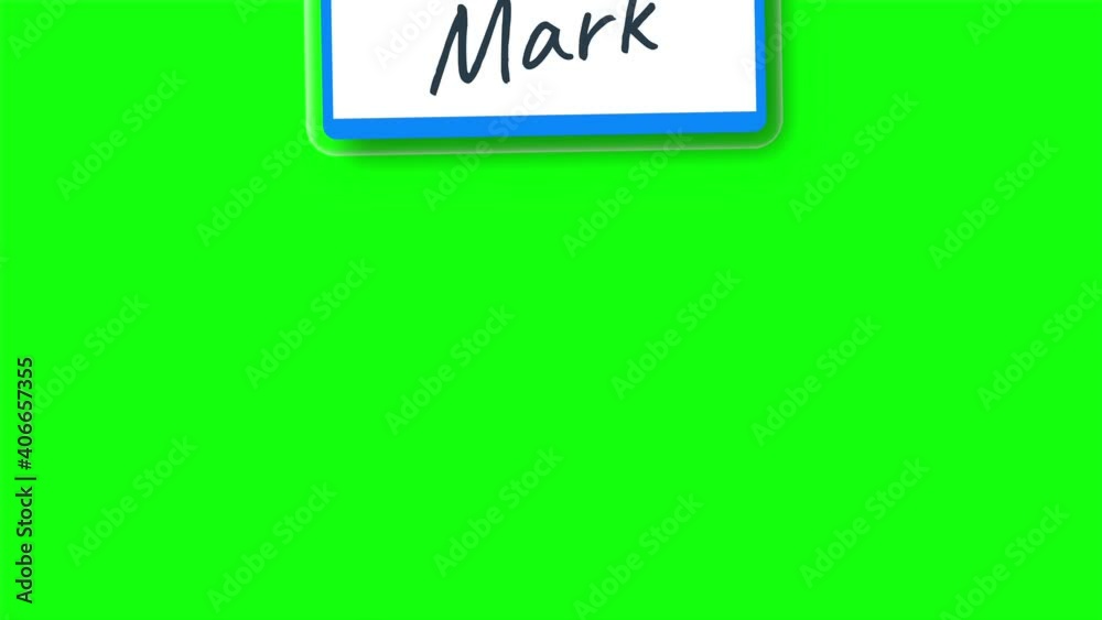 Blue Hello my name is label sticker on white background. stock illustration.