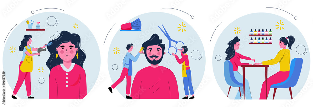 Barbershop and beauty salon.