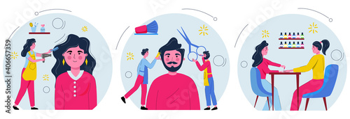 Barbershop and beauty salon.