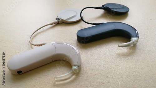 Cochlear implant for deaf people and people with hearing aids as well as for people with hearing loss photo