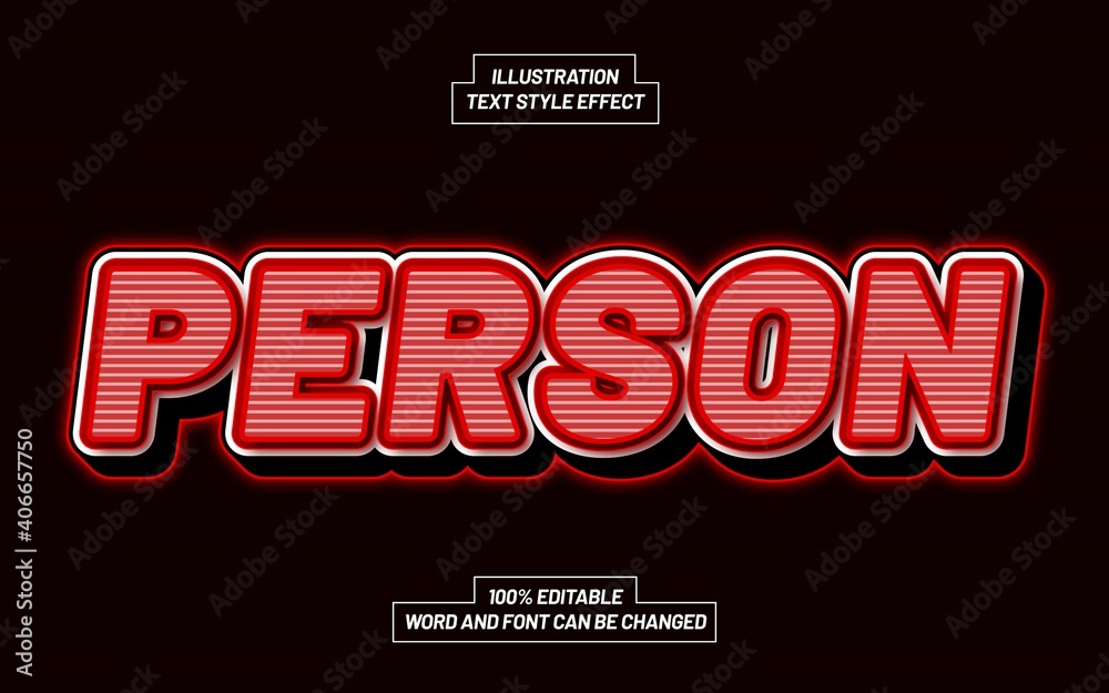 Person 3D Bold Text Style Effect