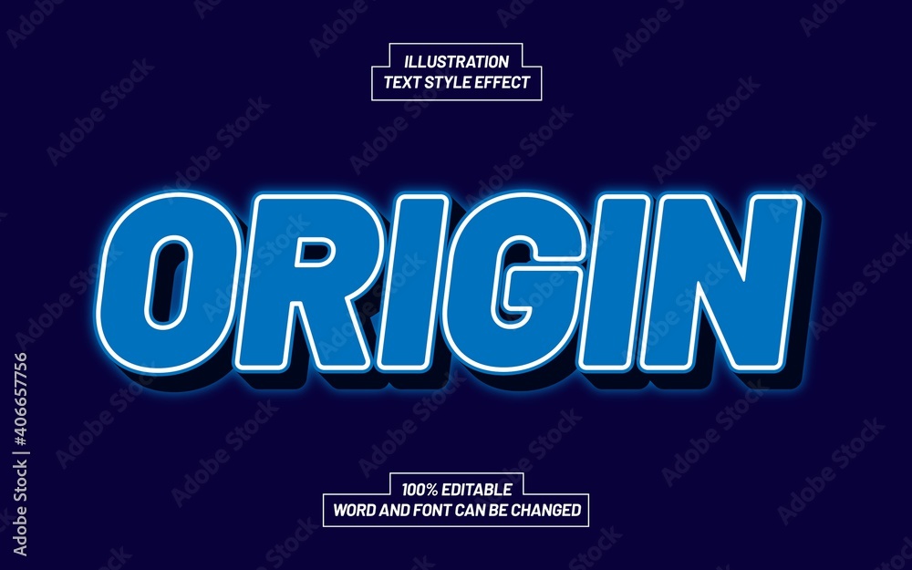 Obraz premium Origin Text Style Effect