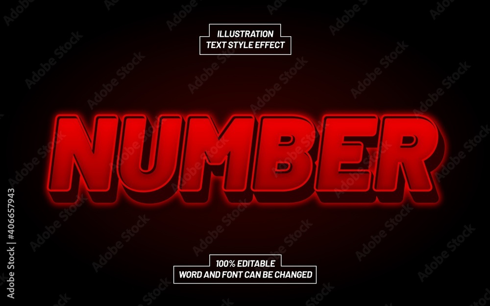 Number 3D Bold Text Style Effect Number 3D Bold Text Style Effect