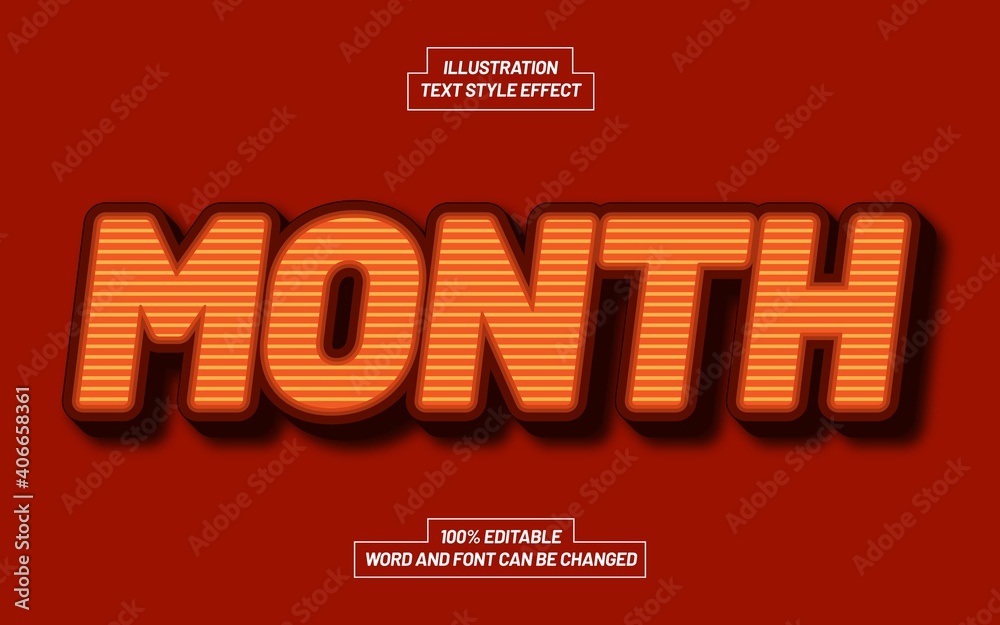 Month Text Style Effect