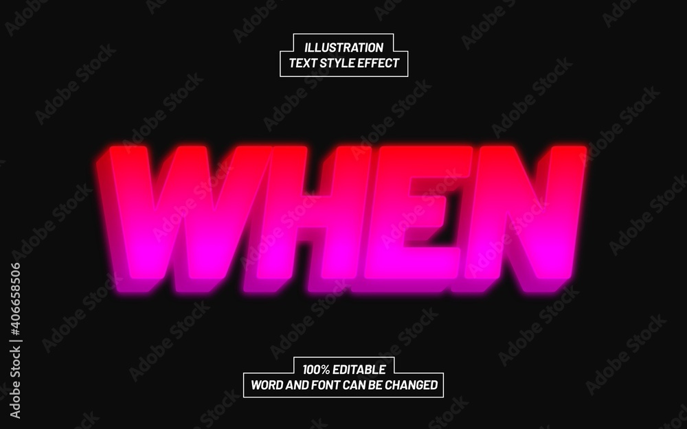 Obraz premium Modern When Purple Text Style Effect