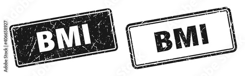 bmi stamp set. bmi square grunge sign
