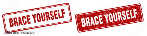 brace yourself stamp set. brace yourself square grunge sign