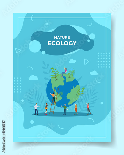 ecology or environment concept for template of banners, flyer, books cover, magazine