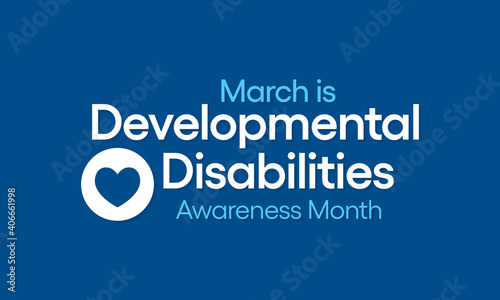 Vector illustration on the theme of Developmental Disabilities awareness month. They are a group of conditions due to an impairment in physical, learning, language, or behavior areas.