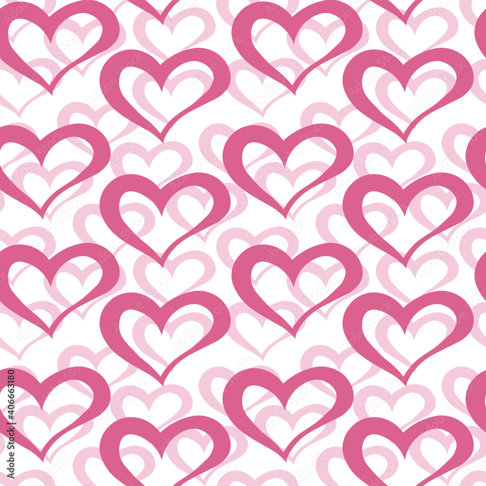 Hearts seamless pattern pink delicate color