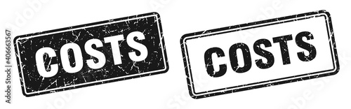costs stamp set. costs square grunge sign