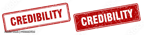 credibility stamp set. credibility square grunge sign