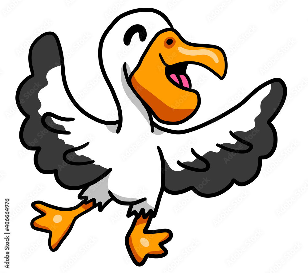 Stylized Adorable Happy Pelican Stylized Adorable Happy Pelican