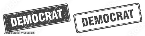 democrat stamp set. democrat square grunge sign