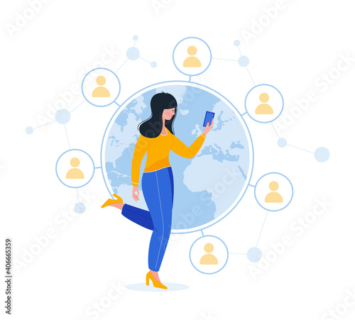 Social life concept. Add friends to social network. Community internet, web friendship.