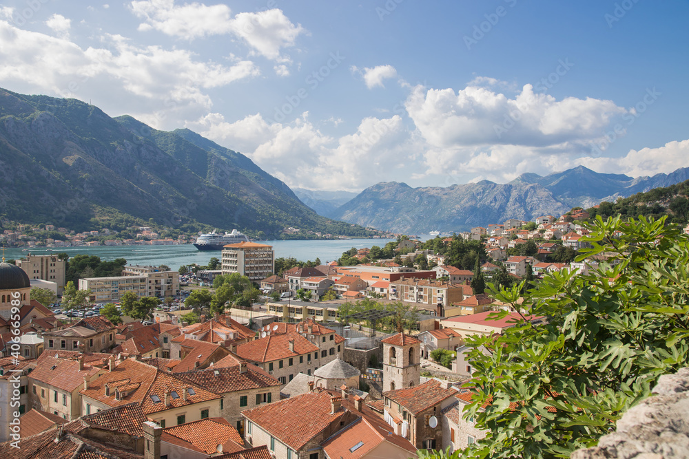 Kotor in a beautiful summer day, Montenegro.Beautiful nature mountains landscape. 