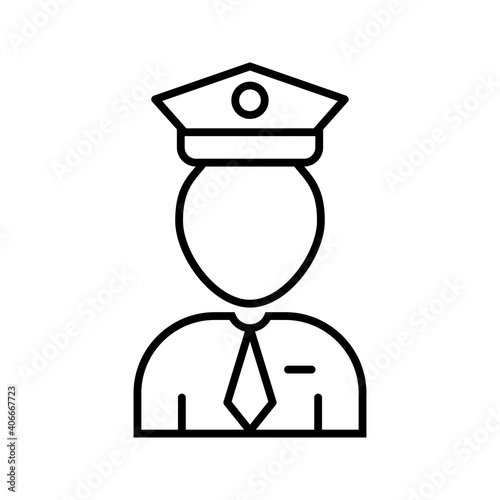 Unique Flight Captain Line Vector Icon